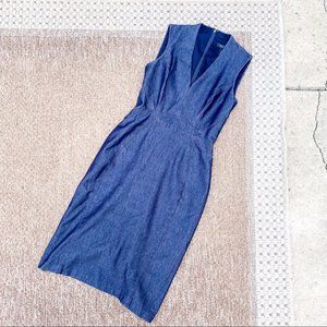 White House Black Market Chambray Black Dress